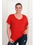 Kadın V Yaka Büyük Beden T-Shirt 1486-23 4