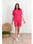 Kadın Çizgi Detaylı Büyük Beden Şortlu Takım 3768-23 5