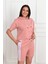 Kadın Çizgi Detaylı Büyük Beden Şortlu Takım 3768-23 1