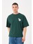 Erkek Bisiklet Yaka Baskılı Oversize T-Shirt 1