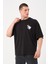 Erkek Bisiklet Yaka Baskılı Oversize T-Shirt 1