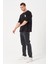 Erkek Bisiklet Yaka Baskılı Oversize T-Shirt 4