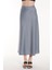 Mavi Düz Uzun Saten Etek 4