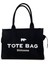 Kadın Soft Tote Bag Kanvas Siyah Krem Çanta 2