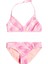 Flower Plaid Tri Çocuk Bikini Takımı 1