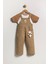 Erkek Çocuk Ayarlanabilir Düğmeli Ayıcık Teddy Oyuncaklı Sülfür Salopet Tişört 2'li Takım 1