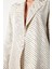 Çizgi Desenli Ceket - Bej 5