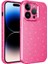 Apple iPhone 14 Pro Max - Uyumlu Kamera Korumalı Simli Lüks Koton Kapak-Pembe Koyu 1