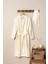 Unisex Kimono Müslin Bornoz + Havlu Seti Ekru 1