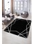 Dijital Baskılı Kaymaz Yıkanabilir Modern Desen Yolluk Mutfak Salon Halısı, N-Modern-05-Siyah, 5