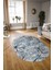 Dijital Kaymaz Yıkanabilir Modern Desen Oval Yolluk Mutfak Salon Halısı, N-O-Modern-39-Mavi, 3