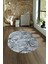 Dijital Kaymaz Yıkanabilir Modern Desen Oval Yolluk Mutfak Salon Halısı, N-O-Modern-39-Mavi, 4