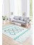 Dijital Baskılı Kaymaz Yıkanabilir Modern Desen Yolluk Mutfak Salon Halısı, N-Modern-81-Turkuaz, 1