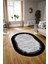 Dijital Kaymaz Yıkanabilir Modern Desen Oval Yolluk Mutfak Salon Halısı, N-O-Modern-43-Siyah, 3