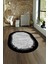 Dijital Kaymaz Yıkanabilir Modern Desen Oval Yolluk Mutfak Salon Halısı, N-O-Modern-43-Siyah, 4