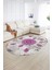 Dijital Kaymaz Yıkanabilir Modern Desen Oval Yolluk Mutfak Salon Halısı, N-O-Modern-45-Mor, 2