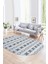 Dijital Kaymaz Yıkanabilir Modern Desen Oval Yolluk Mutfak Salon Halısı, N-O-Modern-64-Mavi, 1