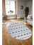 Dijital Kaymaz Yıkanabilir Modern Desen Oval Yolluk Mutfak Salon Halısı, N-O-Modern-64-Mavi, 3