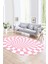 Dijital Kaymaz Yıkanabilir Modern Desen Oval Yolluk Mutfak Salon Halısı, N-O-Modern-78-Pembe, 1
