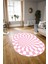 Dijital Kaymaz Yıkanabilir Modern Desen Oval Yolluk Mutfak Salon Halısı, N-O-Modern-78-Pembe, 3