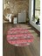Dijital Kaymaz Yıkanabilir Modern Desen Oval Yolluk Mutfak Salon Halısı, N-O-Modern-19-Pembe, 4