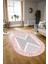 Dijital Kaymaz Yıkanabilir Modern Desen Oval Yolluk Mutfak Salon Halısı, N-O-Modern-07-Pembe, 3