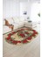 Dijital Kaymaz Yıkanabilir Modern Desen Oval Yolluk Mutfak Salon Halısı, N-O-Modern-21-Krem, 2