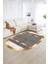 Dijital Kaymaz Yıkanabilir Modern Desen Oval Yolluk Mutfak Salon Halısı, N-O-Modern-10-Krem, 2
