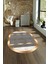 Dijital Kaymaz Yıkanabilir Modern Desen Oval Yolluk Mutfak Salon Halısı, N-O-Modern-10-Krem, 4