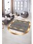 Dijital Kaymaz Yıkanabilir Modern Desen Oval Yolluk Mutfak Salon Halısı, N-O-Modern-10-Krem, 5