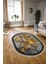 Dijital Kaymaz Yıkanabilir Modern Desen Oval Yolluk Mutfak Salon Halısı, N-O-Modern-13-Kahve, 3