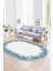 Dijital Kaymaz Yıkanabilir Modern Desen Oval Yolluk Mutfak Salon Halısı, N-O-Modern-48-Mavi, 1