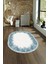 Dijital Kaymaz Yıkanabilir Modern Desen Oval Yolluk Mutfak Salon Halısı, N-O-Modern-48-Mavi, 4