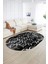 Dijital Kaymaz Yıkanabilir Modern Desen Oval Yolluk Mutfak Salon Halısı, N-O-Modern-03-Antrasit, 2