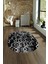 Dijital Kaymaz Yıkanabilir Modern Desen Oval Yolluk Mutfak Salon Halısı, N-O-Modern-03-Antrasit, 4