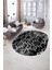 Dijital Kaymaz Yıkanabilir Modern Desen Oval Yolluk Mutfak Salon Halısı, N-O-Modern-03-Antrasit, 5