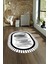 Dijital Kaymaz Yıkanabilir Modern Desen Oval Yolluk Mutfak Salon Halısı, N-O-Modern-22-Gri, 4