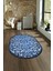 Dijital Kaymaz Yıkanabilir Modern Desen Oval Yolluk Mutfak Salon Halısı, N-O-Modern-32-Mavi, 4