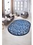 Dijital Kaymaz Yıkanabilir Modern Desen Oval Yolluk Mutfak Salon Halısı, N-O-Modern-32-Mavi, 5