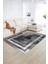 Dijital Baskılı Kaymaz Yıkanabilir Modern Desen Yolluk Mutfak Salon Halısı, N-Modern-46-Gri, 2
