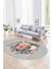 Dijital Kaymaz Yıkanabilir Modern Desen Oval Yolluk Mutfak Salon Halısı, N-O-Modern-35-Gri, 1
