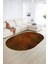 Dijital Kaymaz Yıkanabilir Modern Desen Oval Yolluk Mutfak Salon Halısı, N-O-Modern-27-Turuncu, 2