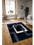 Dijital Baskılı Kaymaz Yıkanabilir Modern Desen Yolluk Mutfak Salon Halısı, N-Modern-40-Lacivert, 3