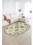 Dijital Kaymaz Yıkanabilir Modern Desen Oval Yolluk Mutfak Salon Halısı, N-O-Modern-14-Sarı, 2