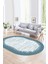 Dijital Kaymaz Yıkanabilir Modern Desen Oval Yolluk Mutfak Salon Halısı, N-O-Modern-43-Mavi, 1