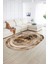 Dijital Kaymaz Yıkanabilir Modern Desen Oval Yolluk Mutfak Salon Halısı, N-O-Modern-46-Kahve, 2