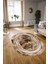 Dijital Kaymaz Yıkanabilir Modern Desen Oval Yolluk Mutfak Salon Halısı, N-O-Modern-46-Kahve, 3