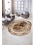 Dijital Kaymaz Yıkanabilir Modern Desen Oval Yolluk Mutfak Salon Halısı, N-O-Modern-46-Kahve, 5