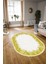 Dijital Kaymaz Yıkanabilir Modern Desen Oval Yolluk Mutfak Salon Halısı, N-O-Modern-48-Sarı, 3