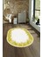 Dijital Kaymaz Yıkanabilir Modern Desen Oval Yolluk Mutfak Salon Halısı, N-O-Modern-48-Sarı, 4